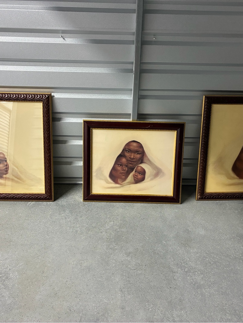 Warm Family Portrait Art Print in Brown Frame